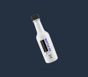 Mockup-of-White-bottle-on-abstract-dark-background-