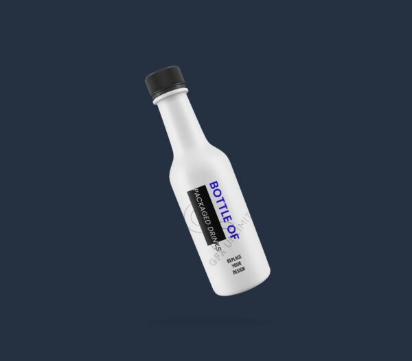 Mockup-of-White-bottle-on-abstract-dark-background-