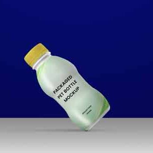 Mock-up-of-drinking-compact-bottle-with-logo-on-dark-blue-background