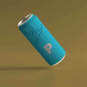 Mockup-of-a-drinks-tilted-can-on-abstract-brown-background