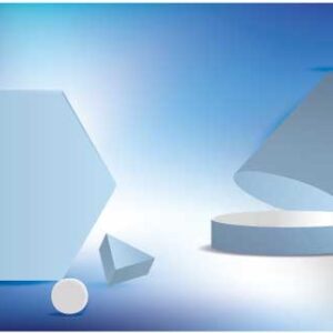 bright-hexagon-and-triangle-cone-on-abstract-blue-background