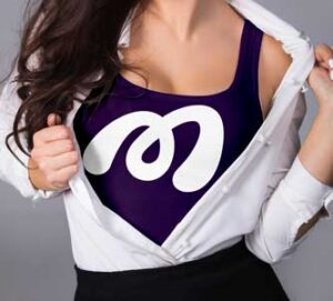 Girl-Standing-top-view-with-logo-mockup-and-white-shirt