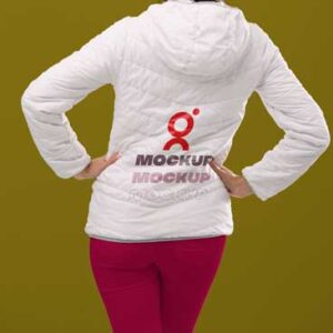 standing-Girl-white-jacket-back-view-with-logo-mockup