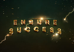 Text-of-ensure-success-on-backround-with-lightning-effect