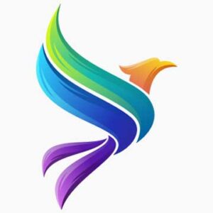 Multicolor-flying-bird-Logo-of-company