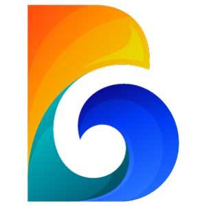 Letter-b-logo-water-wave-design-combination-3d-colorful
