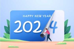 New-year-banner-with-flip-of-paper-effect