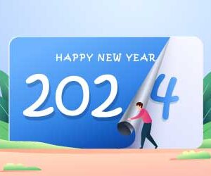 New-year-banner-with-flip-of-paper-effect