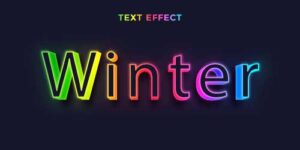 Rainbow-color-text-effect-on-abstract-dark-background