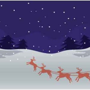 Santa-Claus-vehicle-travel-in-snow-during-night