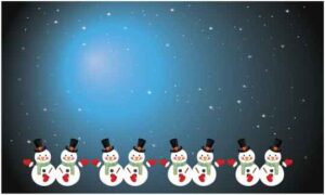several-snowman-in-an-abstract-moon-night-background