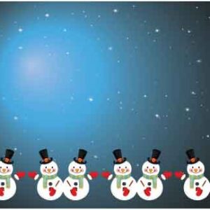 several-snowman-in-an-abstract-moon-night-background