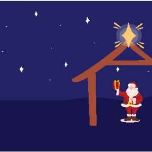 Santa-Claus-is-standing-with-gift-in-the-moon-night