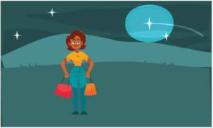 a-woman-is-traveling-in-the-garden-with-shopping-bag