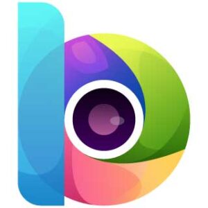 logo-illustration-b-letter-with-camera-gradient-colorful