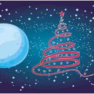 Christmas-tree-art-on-moon-and-stars-background