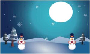 art-of-two-snowman-in-snow-night-view