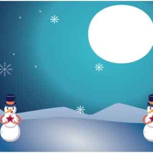 art-of-two-snowman-in-snow-night-view