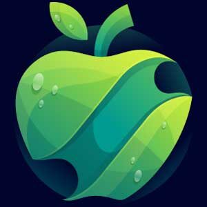 vector-logo-illustration-apple-gradient-colorful-style
