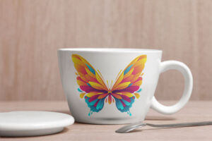 tea-cup-with-logo-and-texture-wooden-background