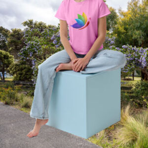 woman-slim-fit-t-shirt-sitting-on-road-side-platform