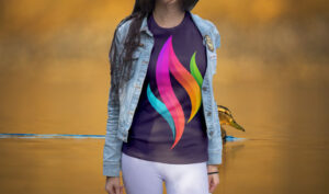 woman-wearing-t-shirt-near-pond