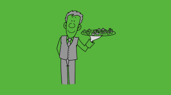 draw-young-man-in-waiter-uniform-carry-big-round-tray