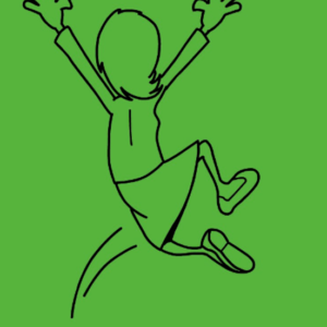 draw-backside-of-young-girl-jump-in-air-happily