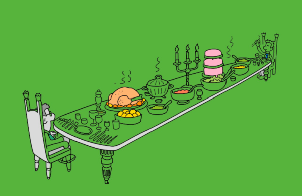 draw-two-young-men-sit-on-chair-with-huge-large-dinning-table