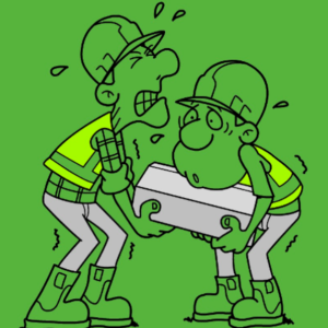 draw-two-workers-pick-up-heavy-cuboid-box-wear-cap-and-uniform