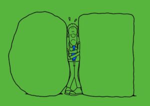 draw-standing-young-man-trapped-between-rock-and-hard-place