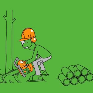 draw-worker-cutting-tree-with-machine