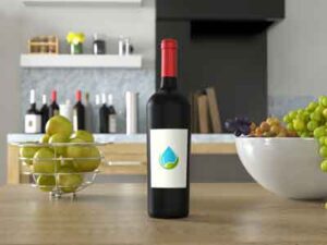 Wine Bottle mockup in the kitchen
