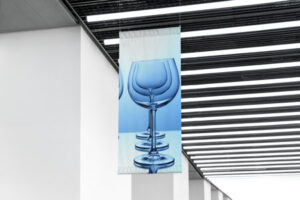 upside down flag mockup from roof