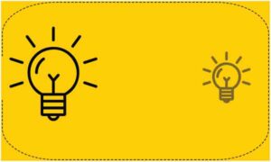 Glow bulb with black border on yellow background