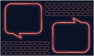 Red message box on both side above black background