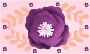 Art of several flower and leave on pink background