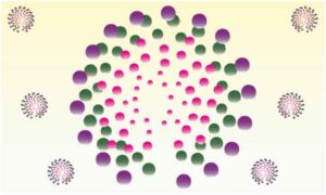 Multicolour ball in round shape on light background