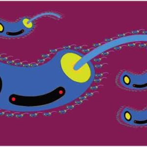 Blue and yellow art display