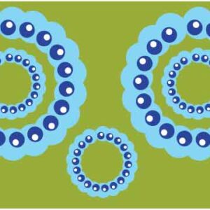 Various blue and white circle