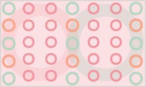 Different colour of circle make artwork on pink background