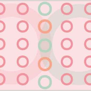 Different colour of circle make artwork on pink background