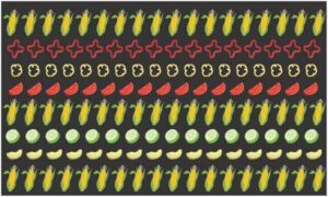 Different fruit and vegetable arrange on dark surface