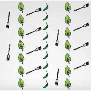 Combination of chilli fork and green leaf arrange on white background