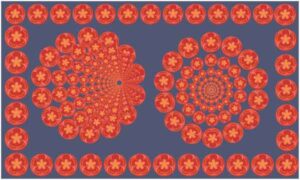 Tomato in a circle and rectangle border make artwork