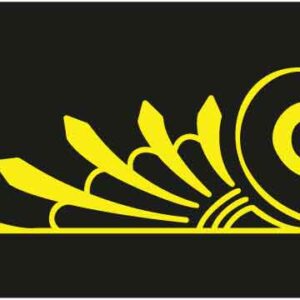 Yellow art in shape of crown on black background