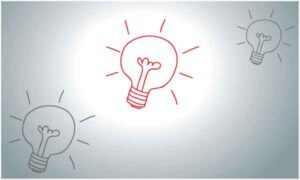 Small and big bulb glowing on abstract background