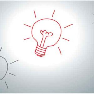 Small and big bulb glowing on abstract background