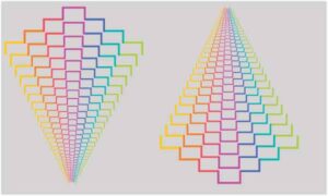 Multicolour arrow up and down direction