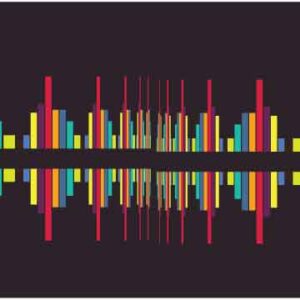 Digital wave make colourful design on black background